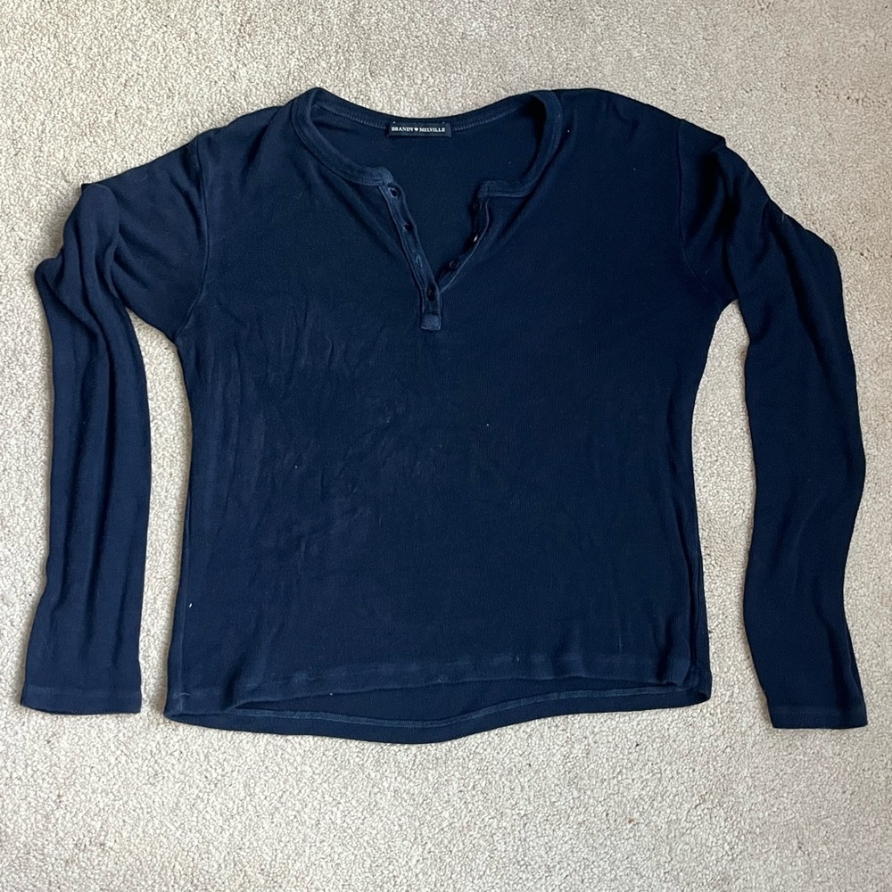 Brandy Melville Navy Long Sleeve Tee